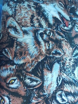 Wolves in the Wild Print - 1 & 1/4 Yard - End of Bolt