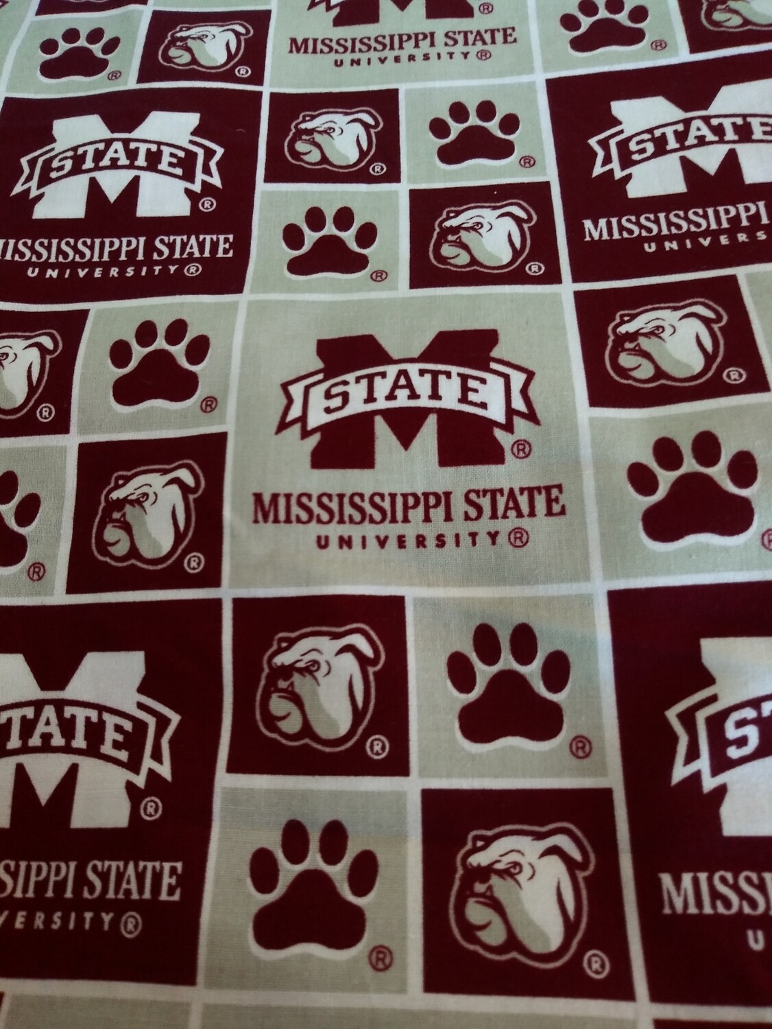 Mississippi State University Fabric -1 & 1/2 Yards - End of Bolt