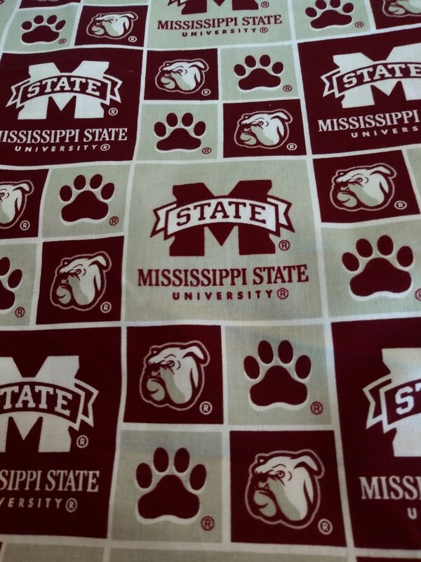 Mississippi State University Fabric -1 & 1/2 Yards - End of Bolt