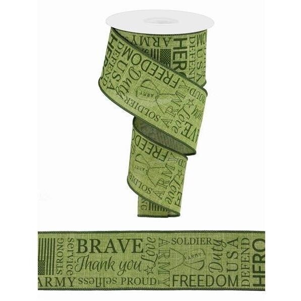 2.5" United States Army Ribbon: Army Green (10 Yards)
Wired
