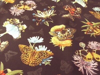 Butterfly Print by Carl Brenders for Elizabeth's Studio - Price per Yard