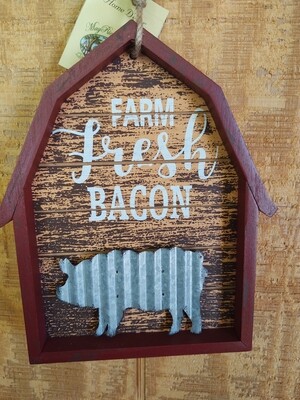 Farm Fresh Bacon Barn sign 3D- 9.5