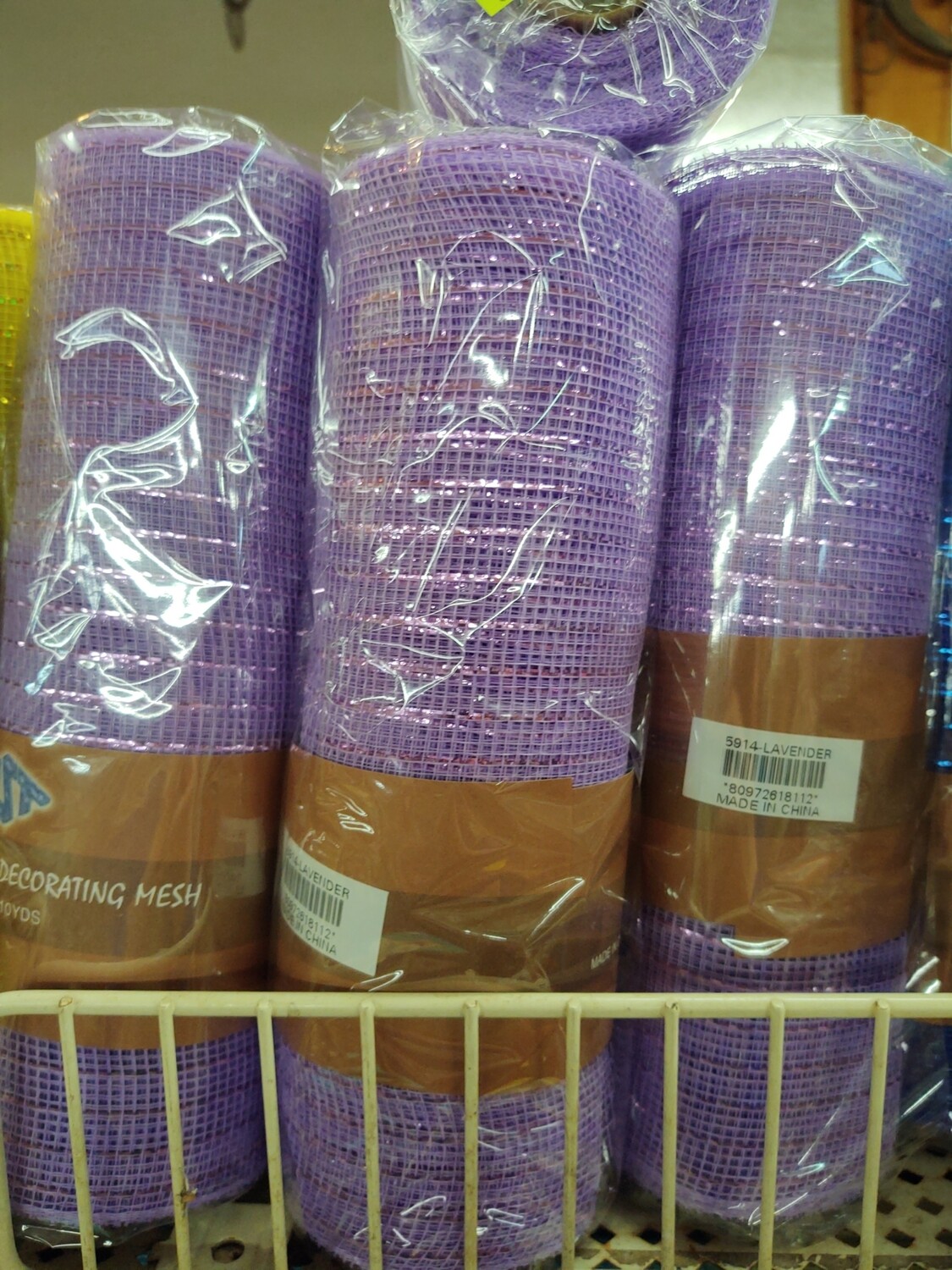 10" Lavender Metallic Deco Mesh 10 yds.