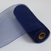  10" Metallic Deco Mesh 10 yds - Navy Blue