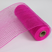  10" Metallic Deco Mesh 10 yds - Fuchsia