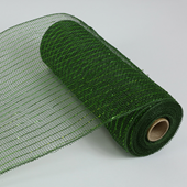 10" Metallic Deco Mesh 10 yds - Moss