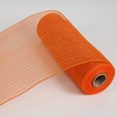 10" Metallic Deco Mesh 10 yds - Orange