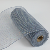 10" Metallic Deco Mesh 10 yds - Silver