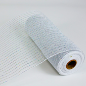 10" White Metallic Deco Mesh 10 yds
