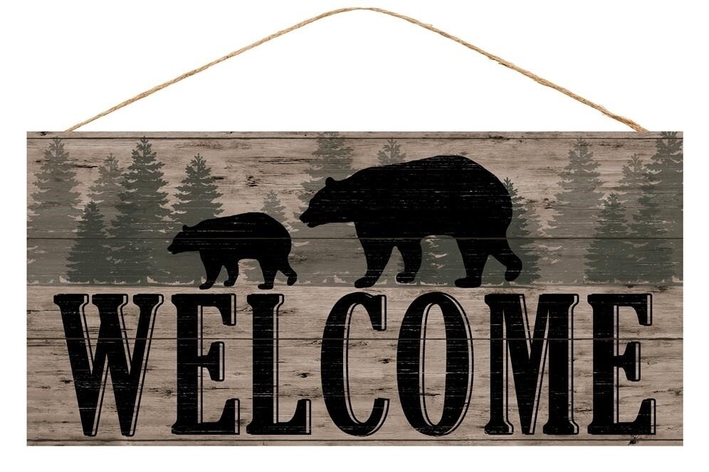 12.5"L X 6"H WELCOME/BEARS SIGN
