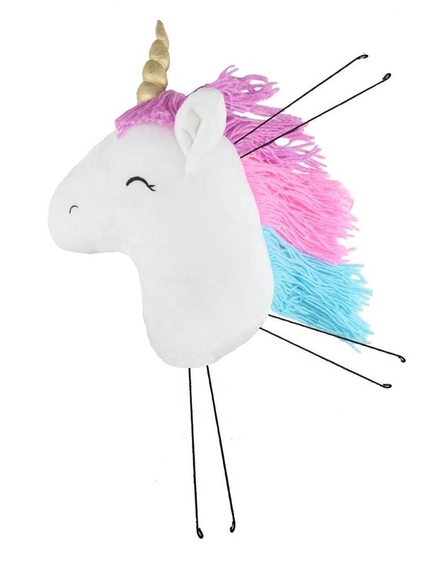 16"H X 9"W FABRIC UNICORN HEAD DECOR