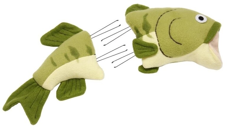 2 Pc 7.25"H Bass Fish Decor Kit