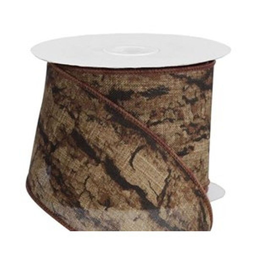 2.5 inch Wired Norway Pine Canvas Ribbon - 10 Yards