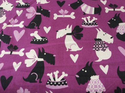 Purple Dog Print Fabric