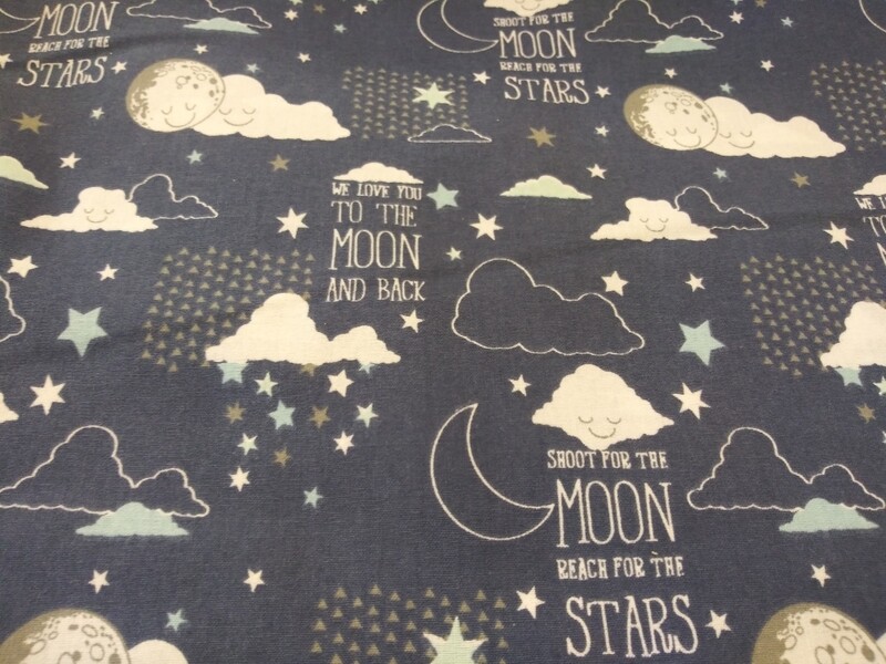 Magic Moon Moon and Stars Print Fabric
