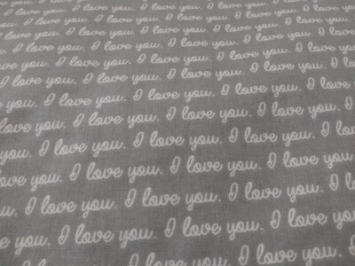 "I Love You" Text Fabric