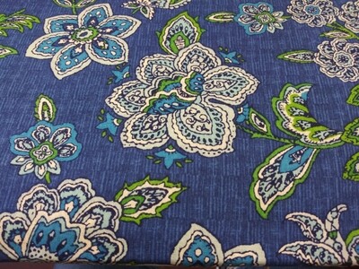 Blue Floral Print Fabric