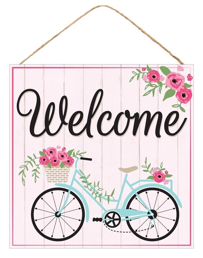 10"SQ WELCOME/BICYCLE SIGN