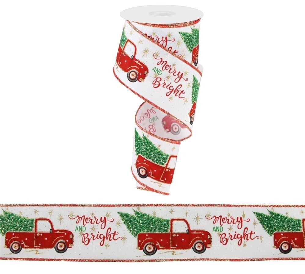 2.5"X10YD TRUCK W/TREES DIAGONAL WEAVE