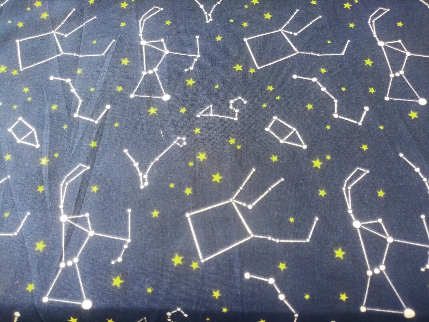 Magic Moon Constellation Print Fabric on Navy