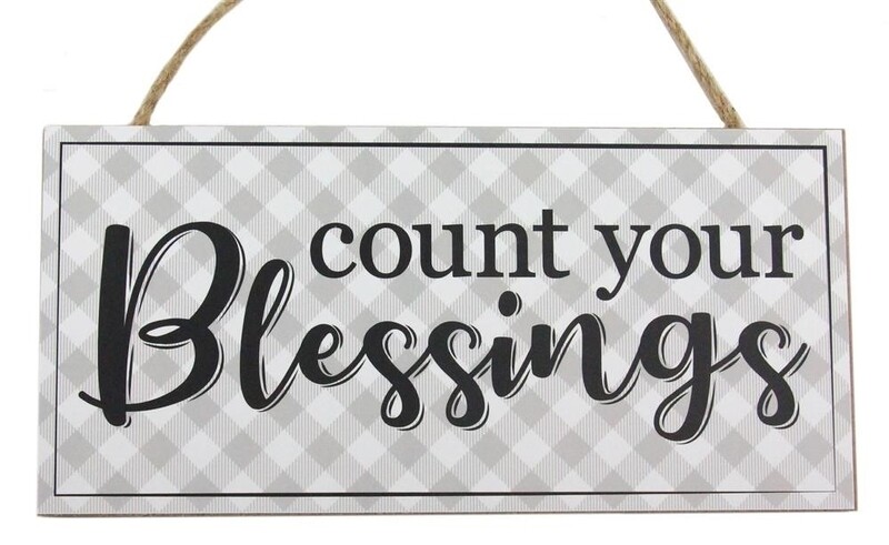 12.5"L X 6"H COUNT YOUR BLESSINGS SIGN