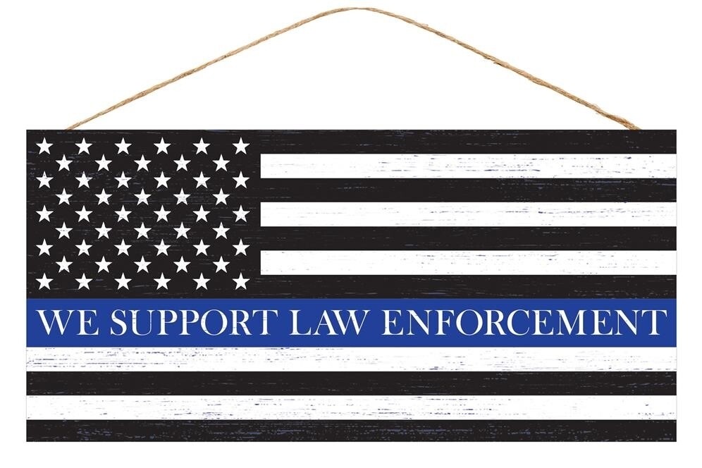 12.5"LX6"H SUPPORT LAW ENFORCEMENT FLAG