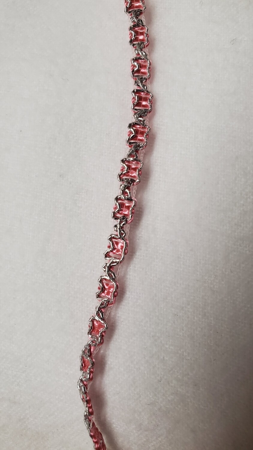 Berry & Silver Faux Rhinestone Trim 1/8" x 24 Yard Reel