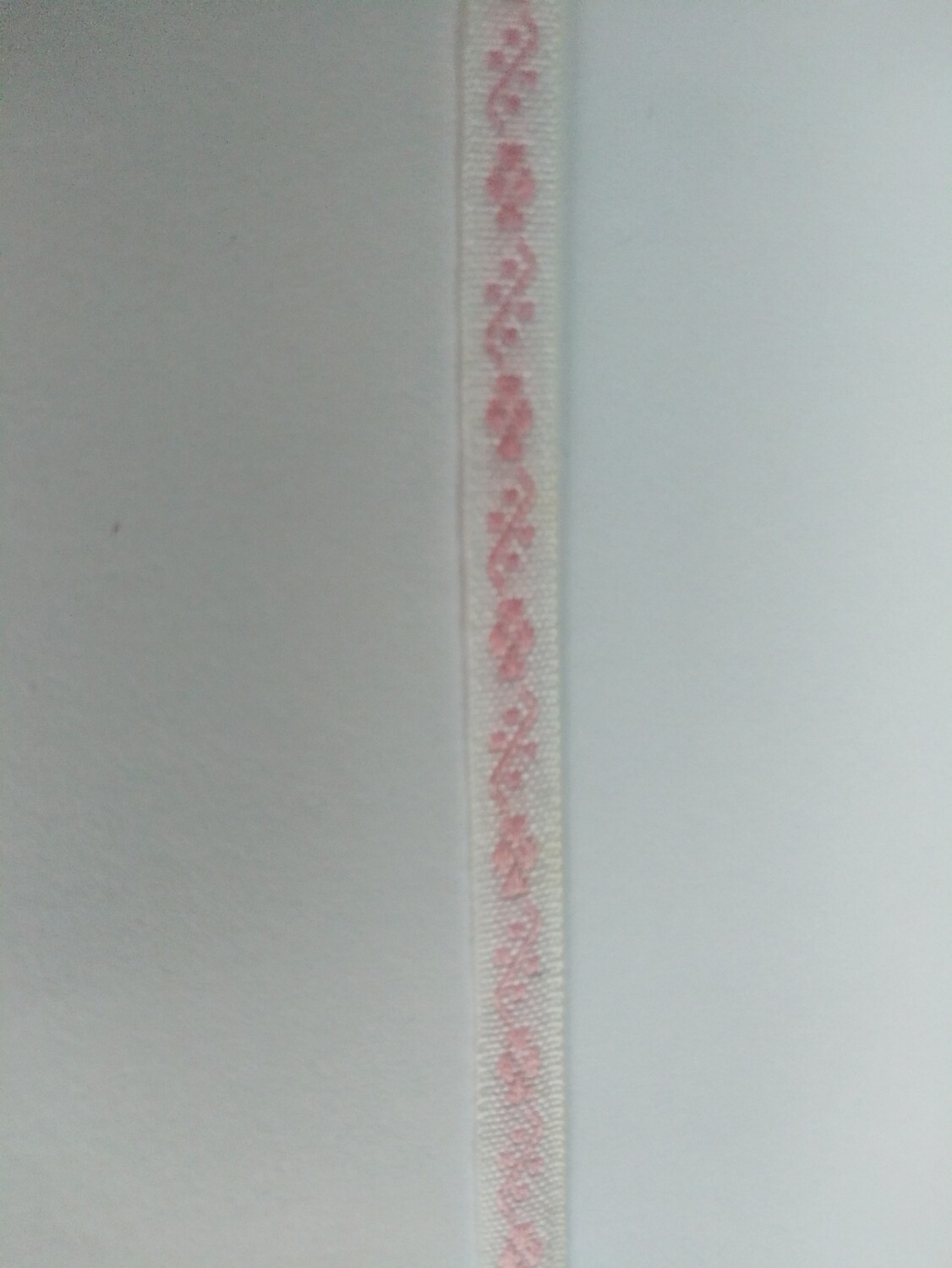 White & Pink Flat Trim 1/4" x 36 Yards Reel