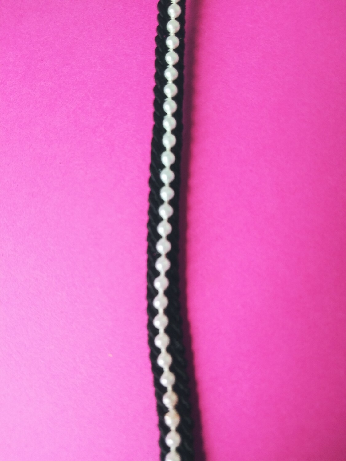 Black with White Pearl Trim 1/4" x 36 Yard Reel
