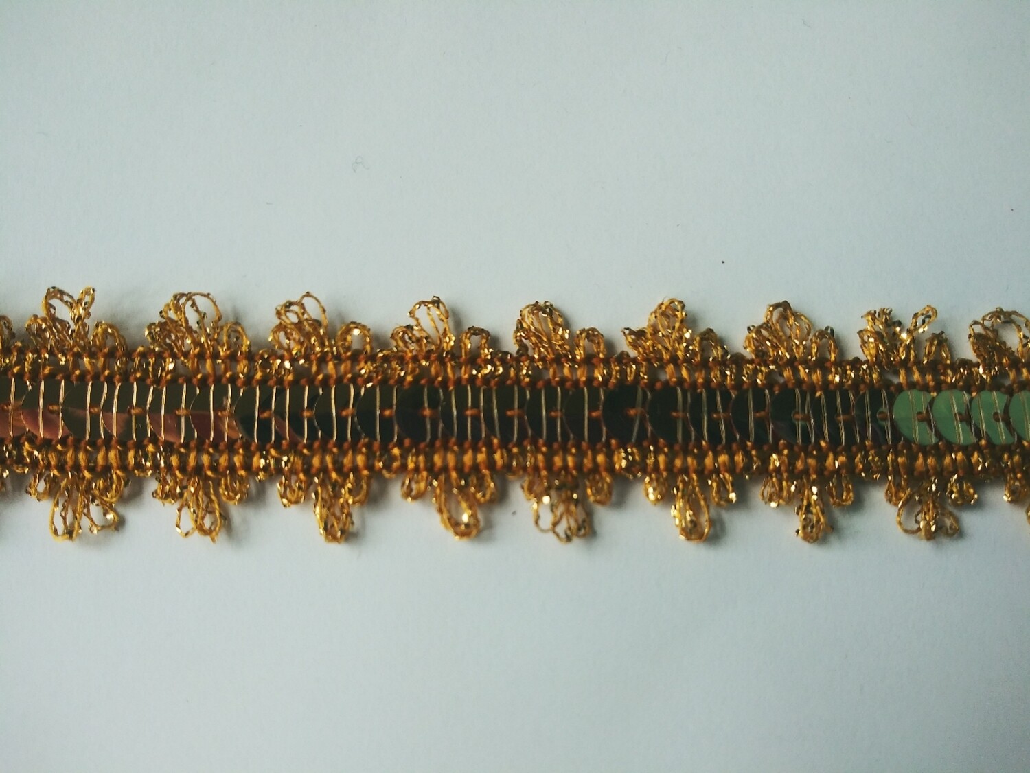 Gold with Gold Sequins Trim 1" x 36 Yard Reel