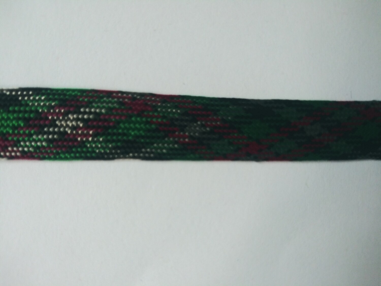 Black, White, Green & Burgundy Flat Trim 1/2" x 36 Yards Reel