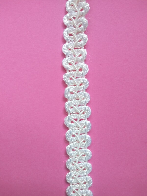 White Fancy Trim with Zig Zag 1/4" x 36 Yard Reel