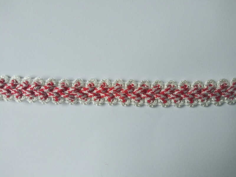 White and Red Trim 1/4" x 36 Yard Reel
