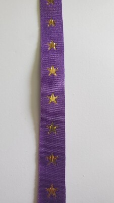 Star Trim in Purple with Gold Stars 1/2 in. 36 yd. Reel