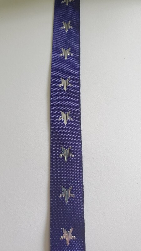 Star Trim in Royal with Silver Stars 1/2 in.  36 yd. Reel