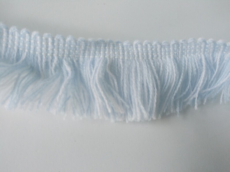 Blue/White Fuzzy Fringe Trim 1-5/8" 10 Yard Reel