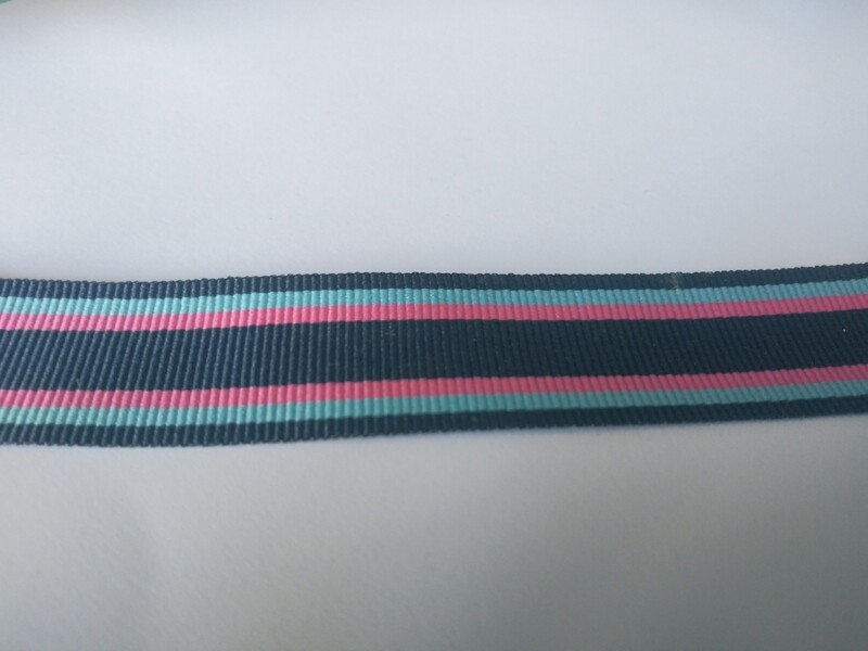 Border Stripe Hot Pink/Navy Flat Trim 7/8" 22 Yard Reel