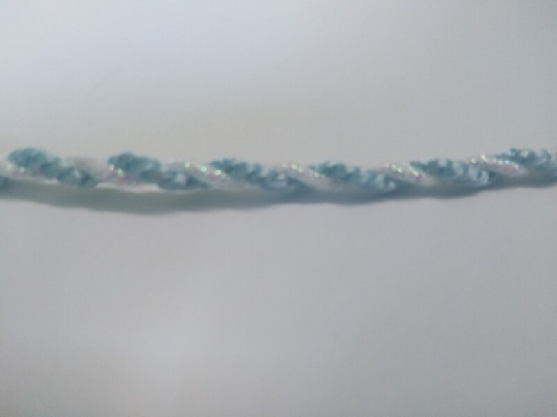 Pastel Blue Irridecent Cord Trim 1/8" 36 Yard Reel