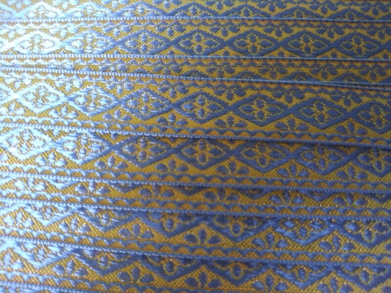 Metallic Yellow/Blue Flat Trim 3/4" x 36 Yard Reel