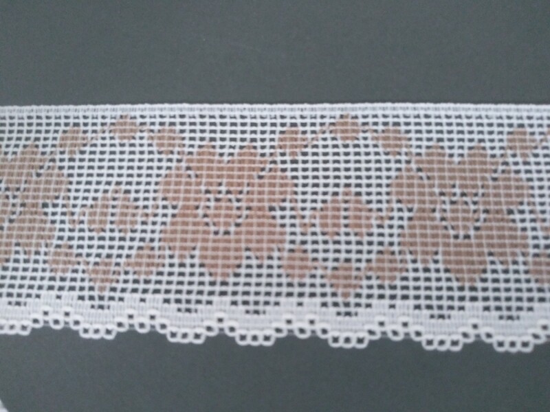 Cream/Tan Flat Lace Trim 2" Wide 36 Yard Reel