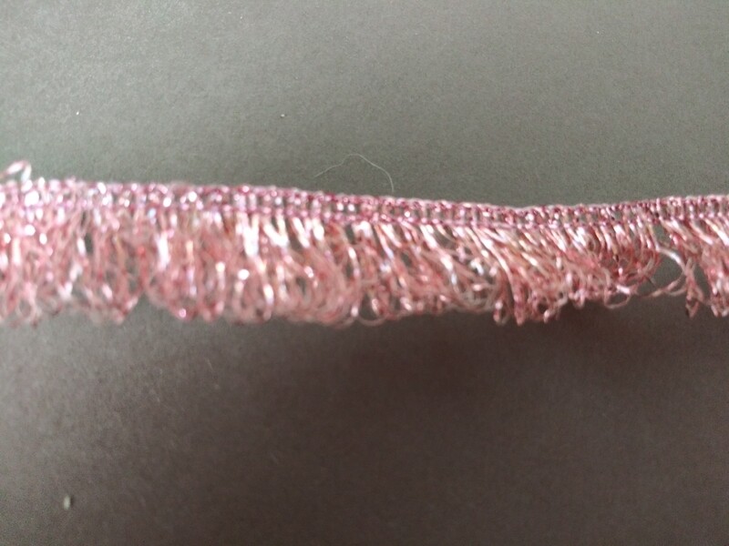 Pink Metallic Loop Trim 5/8" Wide 18 Yard Reel