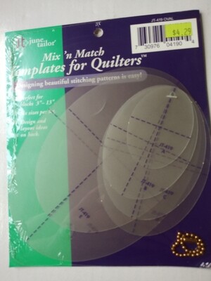 June Tailor Mix 'n Match Templates for Quilters, Oval, 6 Sizes for 3