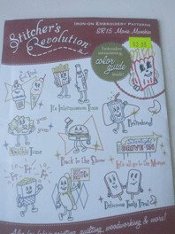 Stitcher's Revolution Iron-On Embroidery Pattern, SR15 Movie Munchies