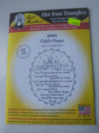 Aunt Martha's Hot Iron Transfers #3943, Child's Prayer