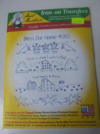 Aunt Martha's Iron-On Transfers #4010, Bless Our Home