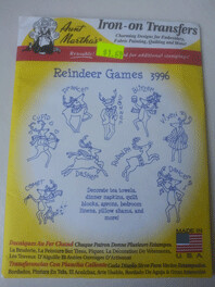 Aunt Martha's Iron-On Transfers #3996, Reindeer Games