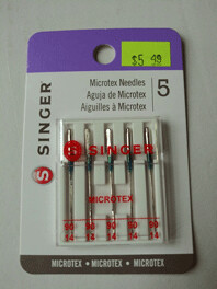 Singer Microtex Needles, Pack of 5, 90/14