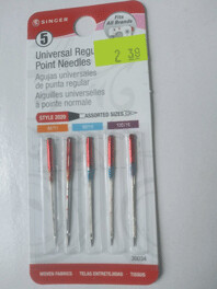 Singer Universal Regular Point Needles, Style 2020, Pack of 5, Assorted Sizes