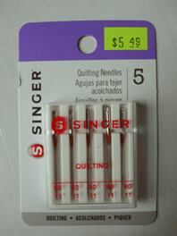 Singer Quilting Needles,  Pack of 5, 80/11