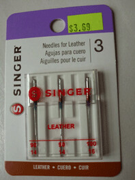 Singer Needles for Leather, Pack of 3, 90/14, 90/14, 100/16